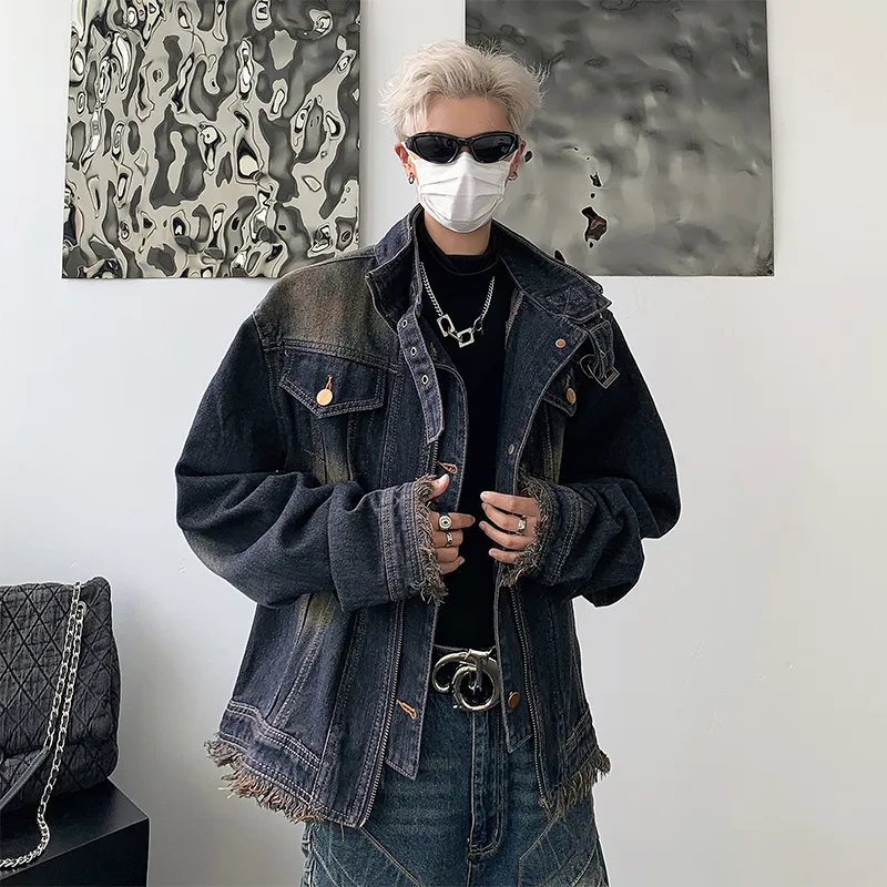 PAINT STAIN Denim Jacket Unisex Blue-9