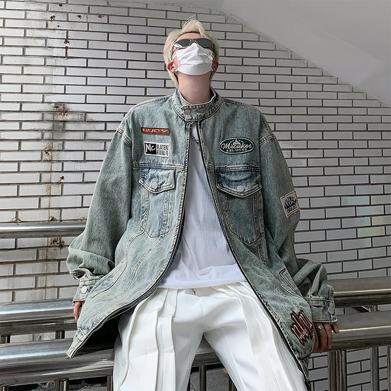 PAINT STAIN Denim Jacket Unisex Blue-6
