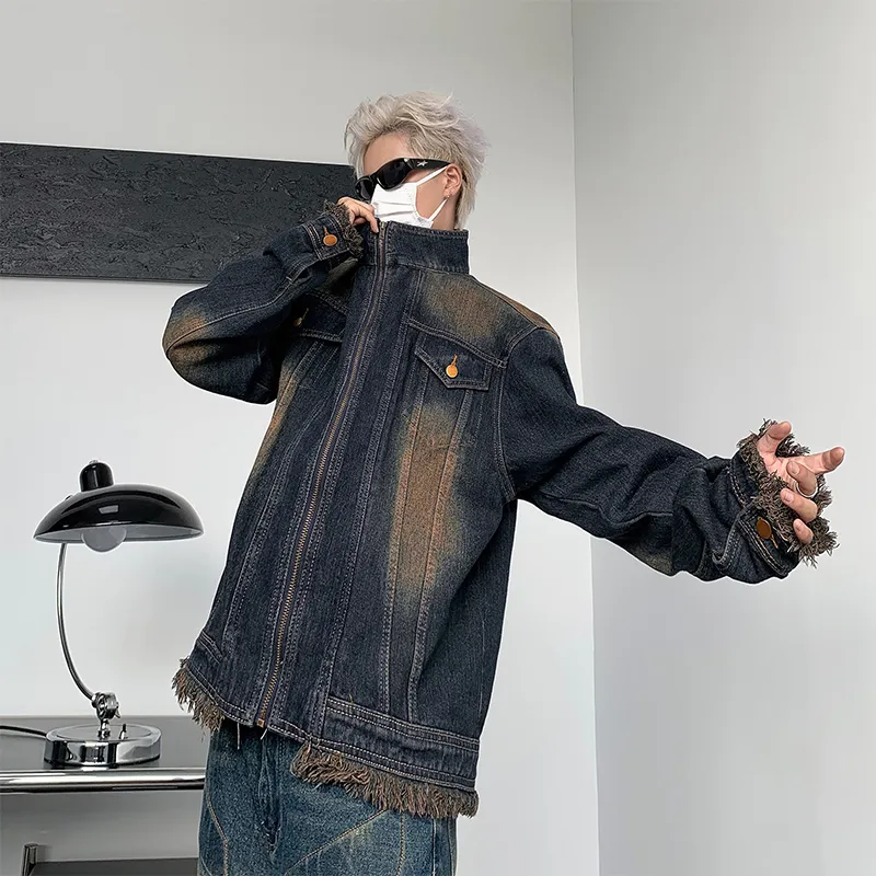 PAINT STAIN Denim Jacket Unisex Blue-7