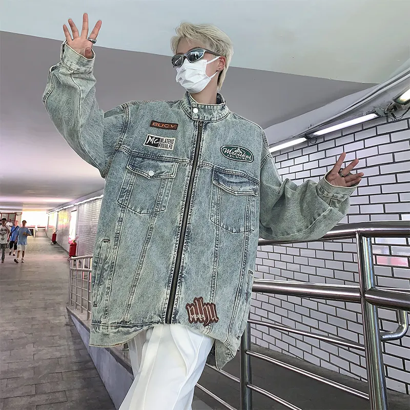 PAINT STAIN Denim Jacket Unisex Blue-7