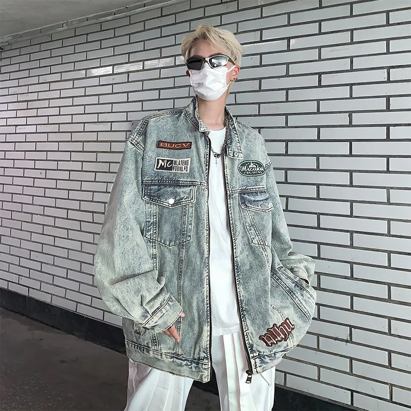 PAINT STAIN Denim Jacket Unisex Blue-5