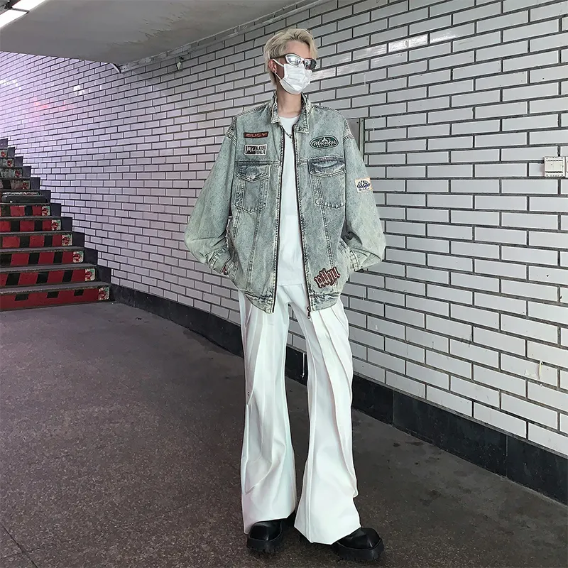 PAINT STAIN Denim Jacket Unisex Blue-3