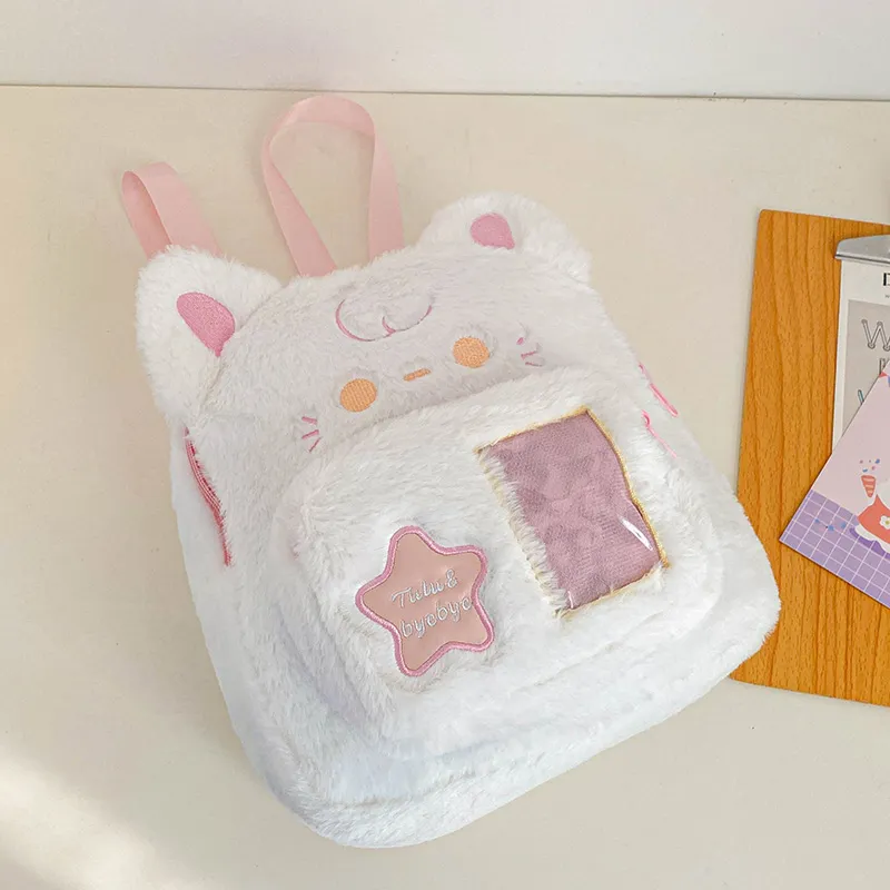 Parker Bear Plush Backpack Regular Women's Pink/Blue-6
