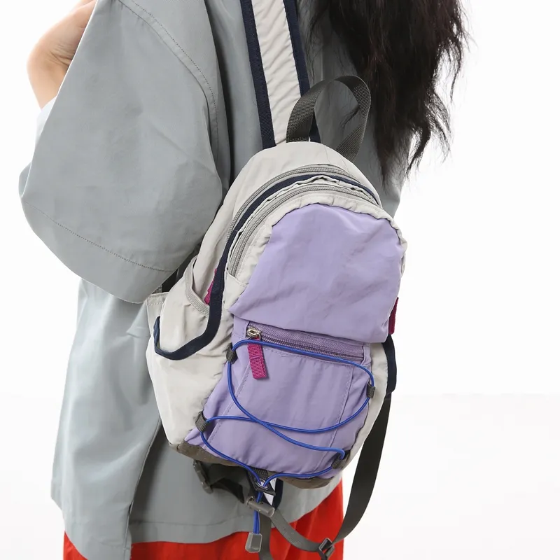 Parker Bear Nylon Polyester High School And University Student All Purpose Backpack Unisex White/Green/Purple-7