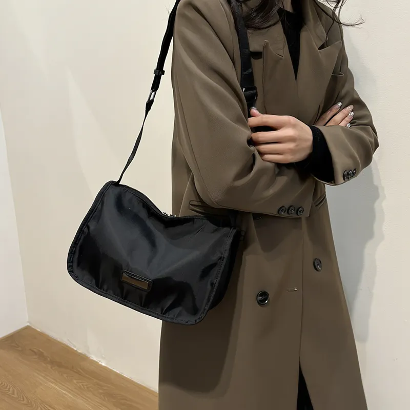 MingLu Nylon Polyester Solid Color Minimalist Style Versatile University Commute Backpack Unisex Couple Unisex-35