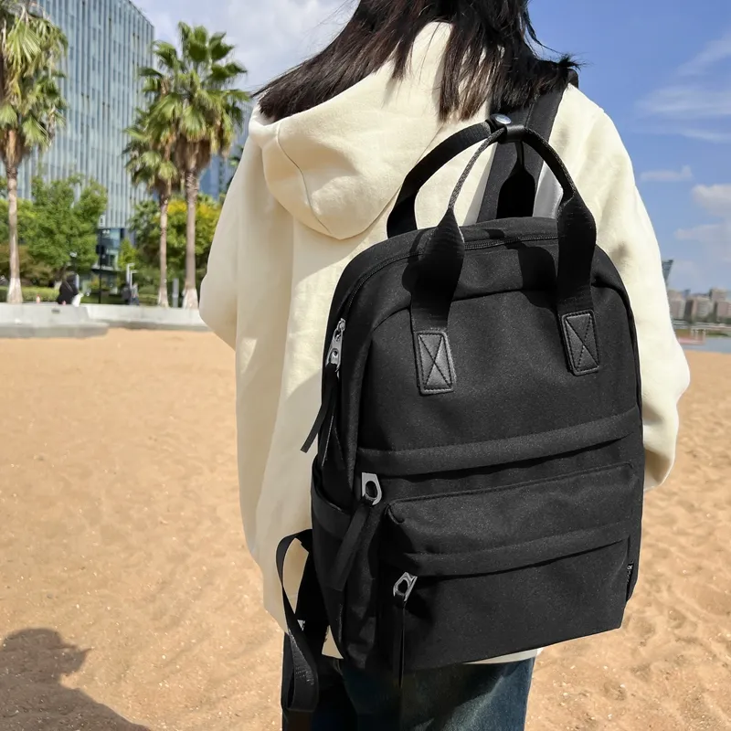 Parker Bear Nylon Backpack Unisex Black/Gray/Ecru/Green-5