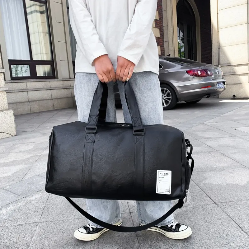Parker Bear PU Travel Bag Men's Black-4