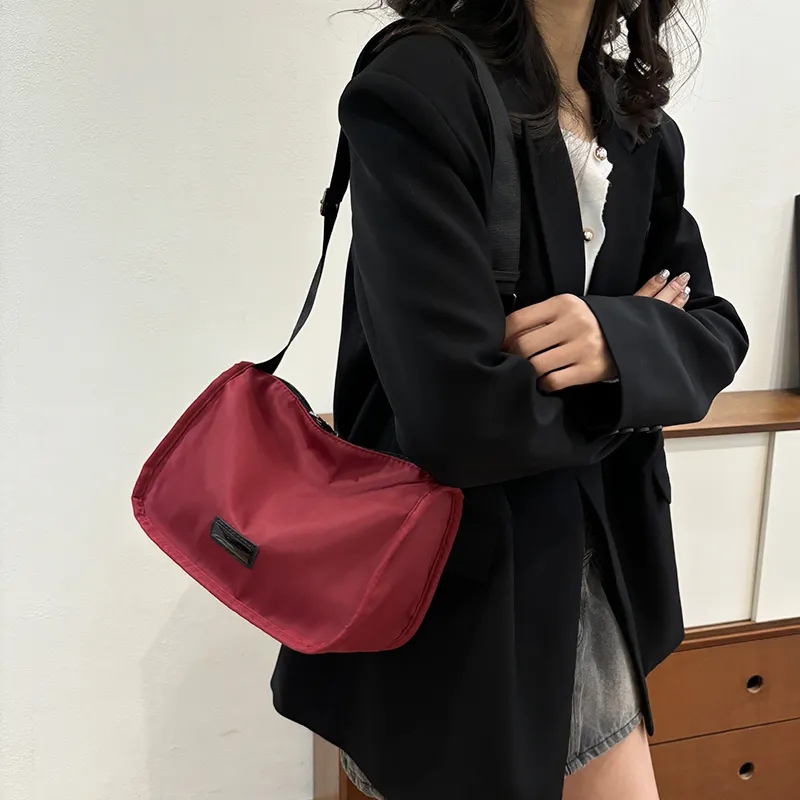 MingLu Nylon Polyester Solid Color Minimalist Style Versatile University Commute Backpack Unisex Couple Unisex-23