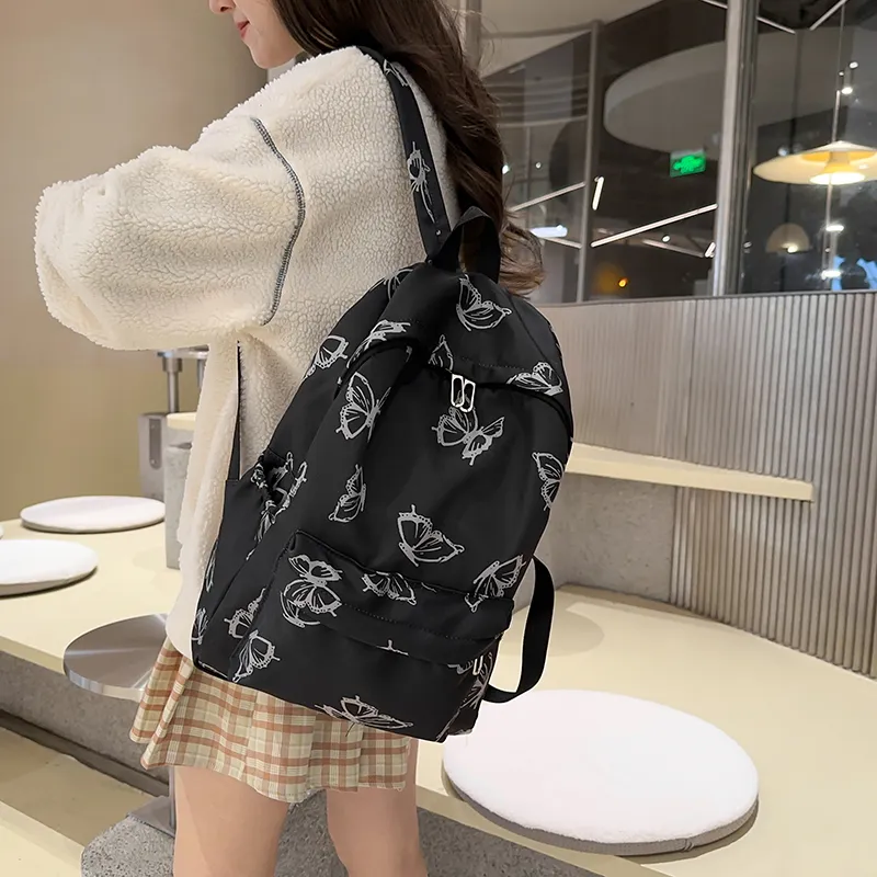Parker Bear Nylon Backpack Regular Unisex Black/White/Green/Gray-1