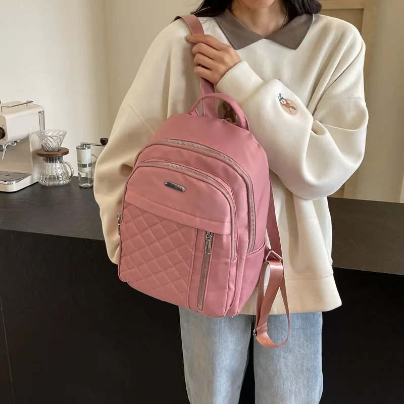 Parker Bear Fabric Backpack Unisex Black/Ecru/Burgundy/Gray/Pink-20