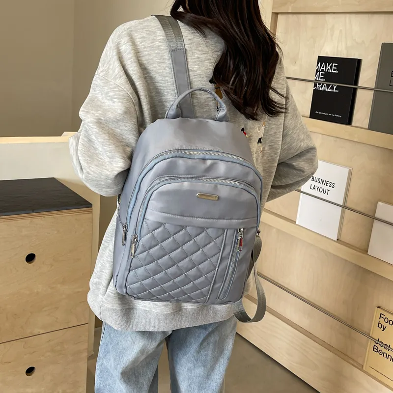 Parker Bear Fabric Backpack Unisex Black/Ecru/Burgundy/Gray/Pink-8