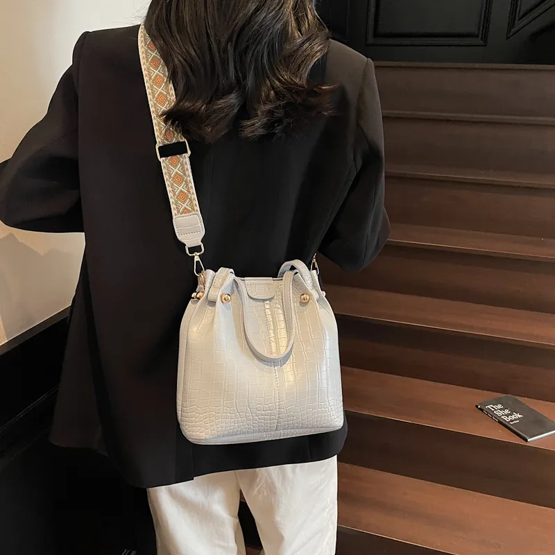 MingLu PU Bucket Bag, One Shoulder Handbag Women's Multicolor-19