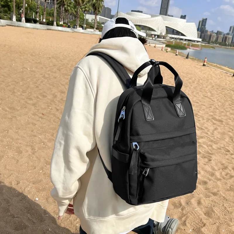 Parker Bear Nylon Backpack Unisex Black/Gray/Ecru/Green-1