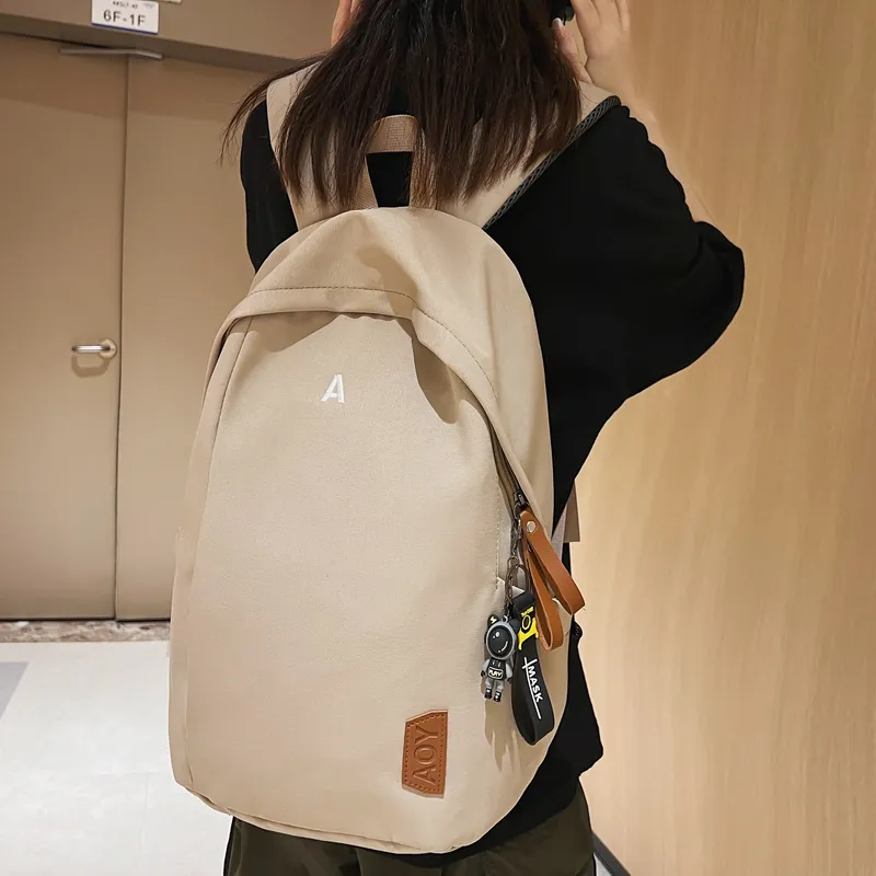 Parker Bear Nylon Backpack Unisex Black/White/Khaki/Blue-10