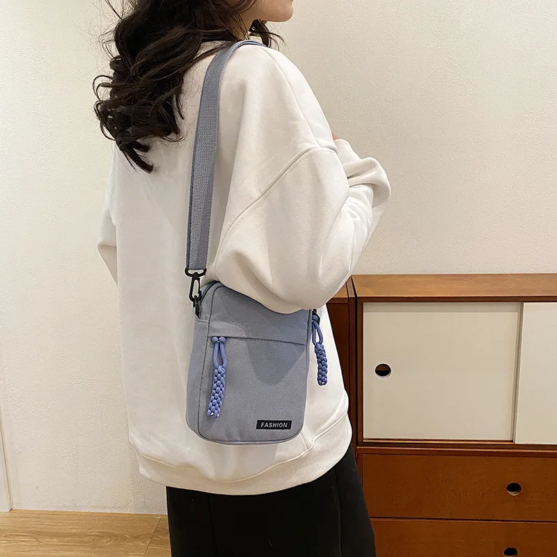Parker Bear Canvas Canvas Bag Shoulder Bag Crossbody Bag Regular Unisex Black/Blue/Khaki/White-15