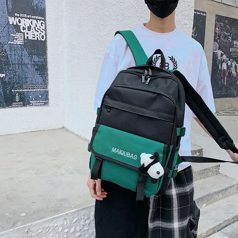 Parker Bear Canvas Backpack Regular Unisex Yellow/Red/Green/Black-13