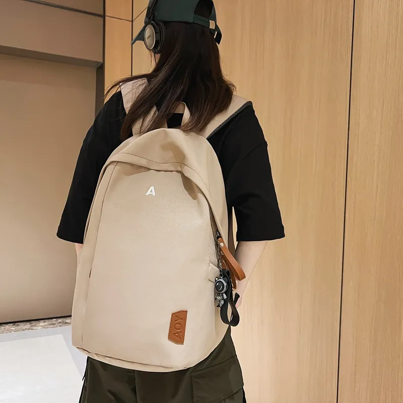 Parker Bear Nylon Backpack Unisex Black/White/Khaki/Blue-8