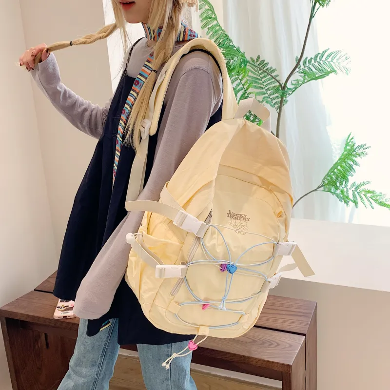Parker Bear Nylon Fabric Backpack Unisex Multicolor-2