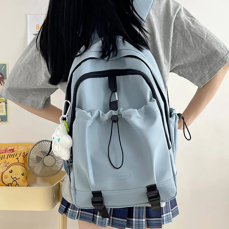 Parker Bear Nylon Backpack Unisex Pink/Blue/Gray/Yellow/Black-1