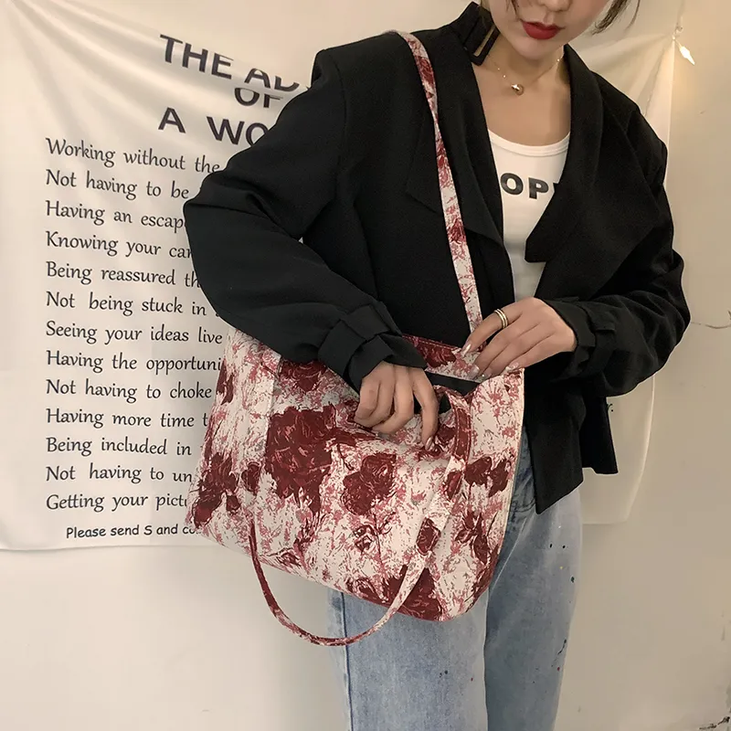 Parker Bear Fabric Tote Bag Shopping Bag Shoulder Bags Regular Unisex Coffee/Blue/Red/Black-19