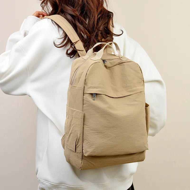 MingLu Nylon Backpack Unisex Khaki/Yellow/Black/Green-2