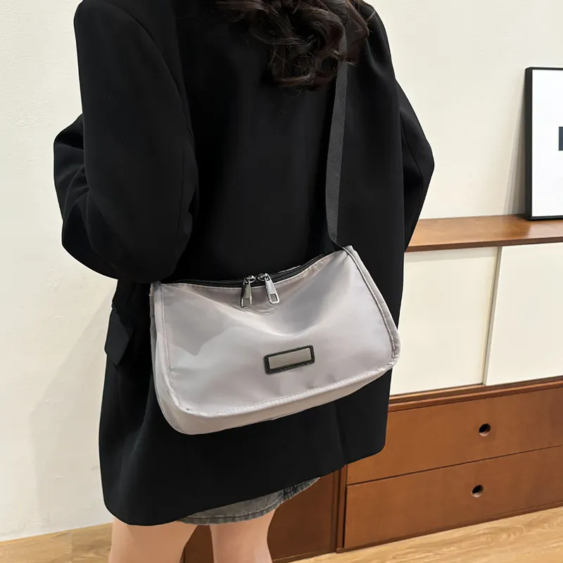 MingLu Nylon Polyester Solid Color Minimalist Style Versatile University Commute Backpack Unisex Couple Unisex-30