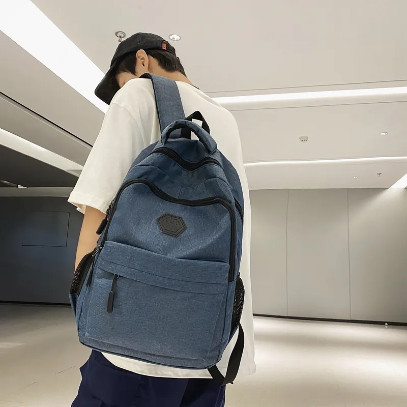 MingLu Nylon Backpack Regular Men's Black/Gray/Red/Blue-13