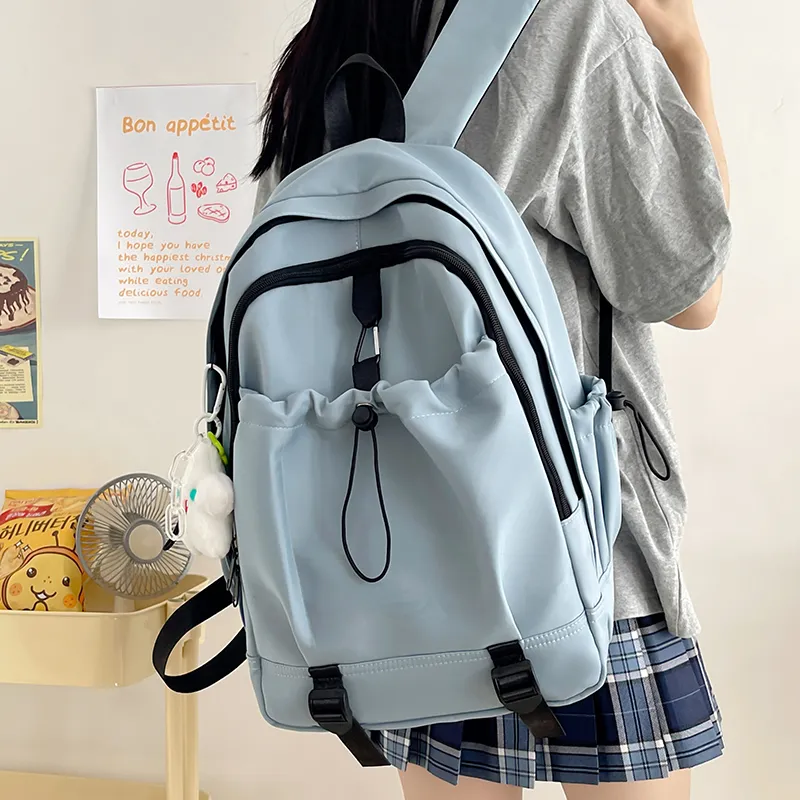 Parker Bear Nylon Backpack Unisex Pink/Blue/Gray/Yellow/Black-4