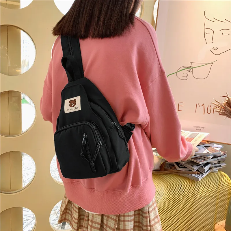 Parker Bear Nylon Backpack Regular Unisex Yellow/Pink/Black/Green/Sky Blue-21