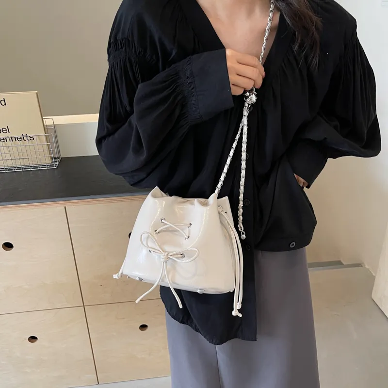 MingLu PU Crossbody Bag Shoulder Bag Women's Black/Ecru/Silver/Red-5