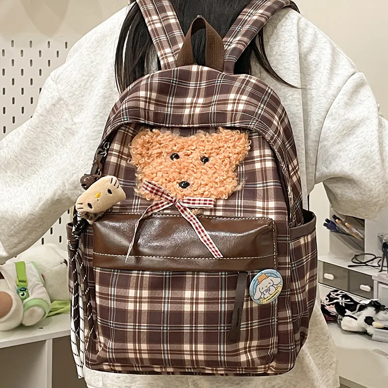 Parker Bear Nylon Backpack Unisex Multicolor-11