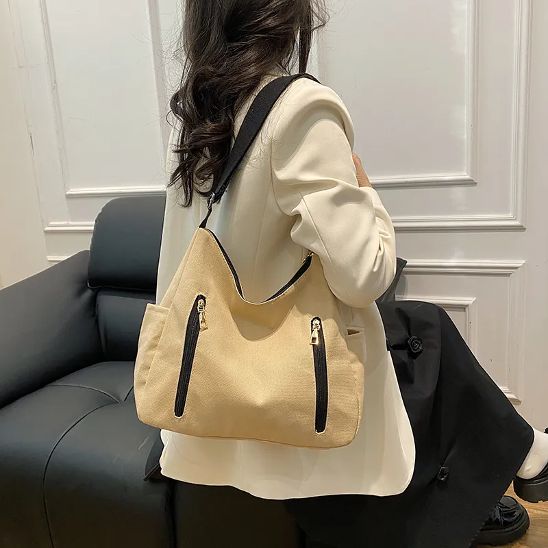 Parker Bear Canvas Canvas Bag Crossbody Bag Regular Unisex White/Khaki/Black/Red-14