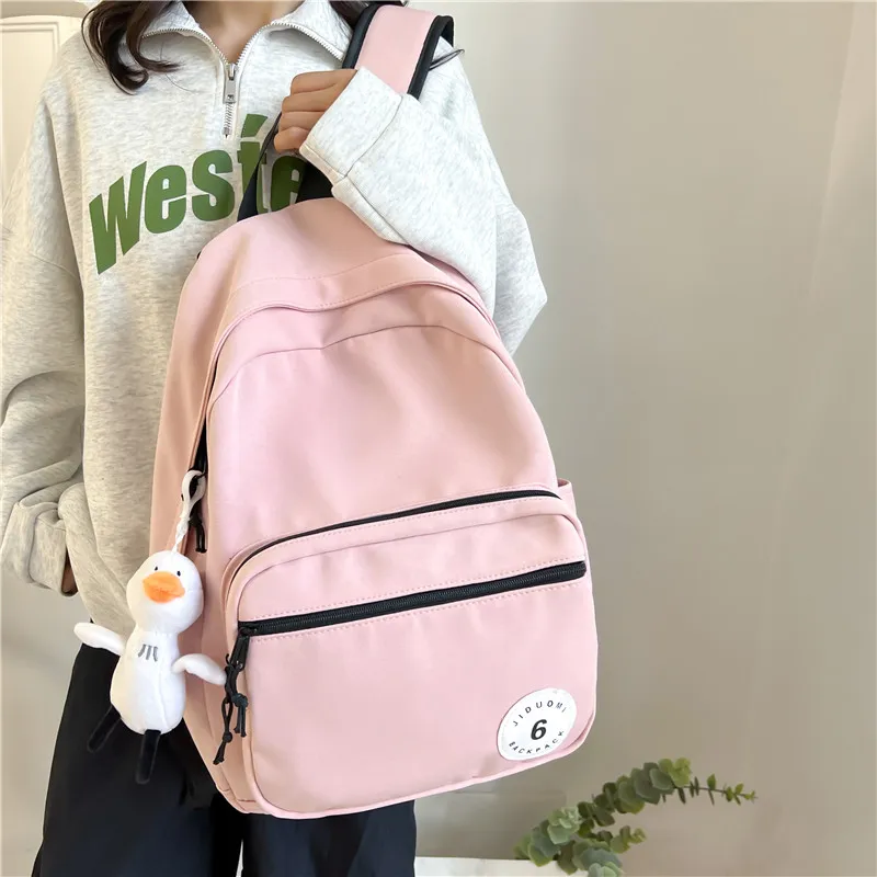 Parker Bear Composite Fabric Elementary Middle And High School Students All Regular Unisex Pink/Beige/Black-1