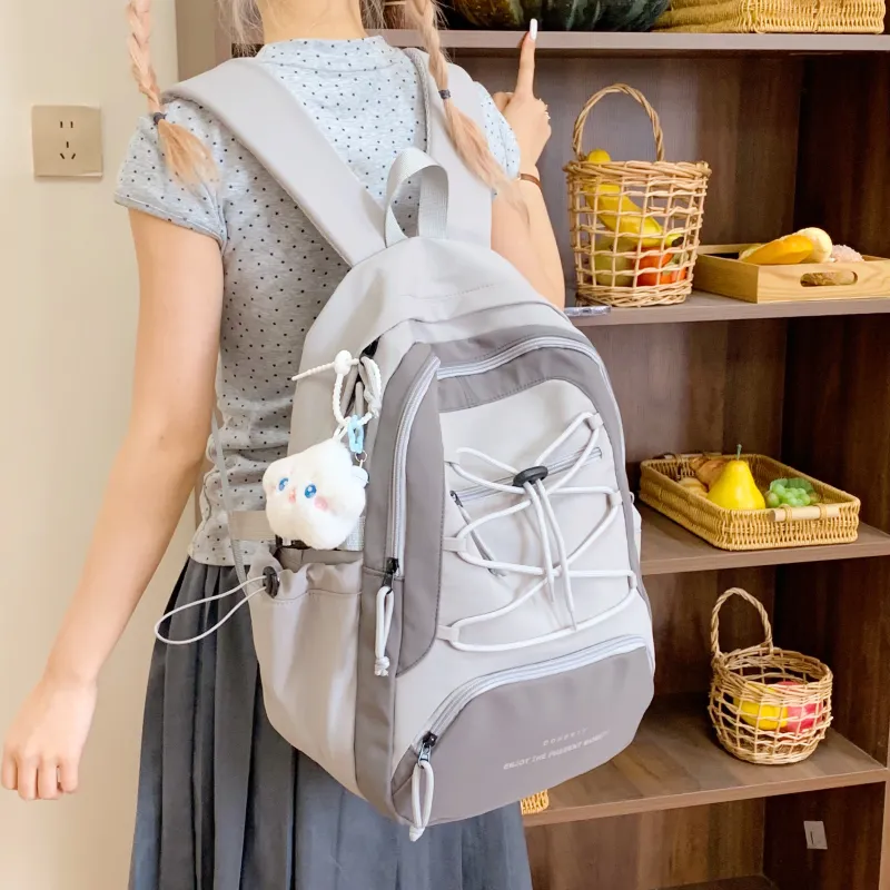Parker Bear Nylon Fabric Backpack Unisex Multicolor-16