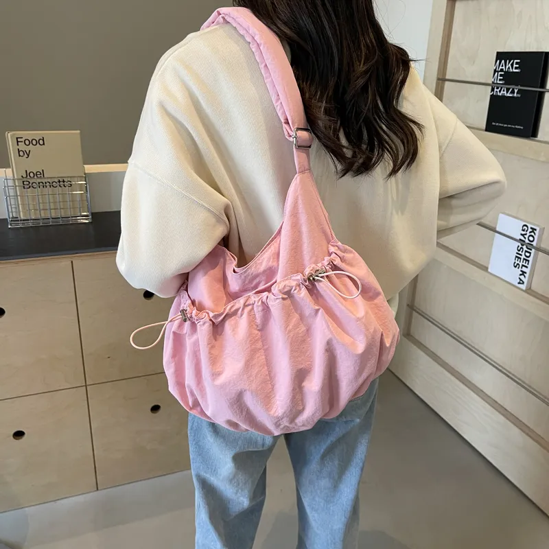 Parker Bear Fabric College Student All Korean Travel Backpack Crossbody Bag Regular Women's Black/Ecru/Blue/Pink/Green-22