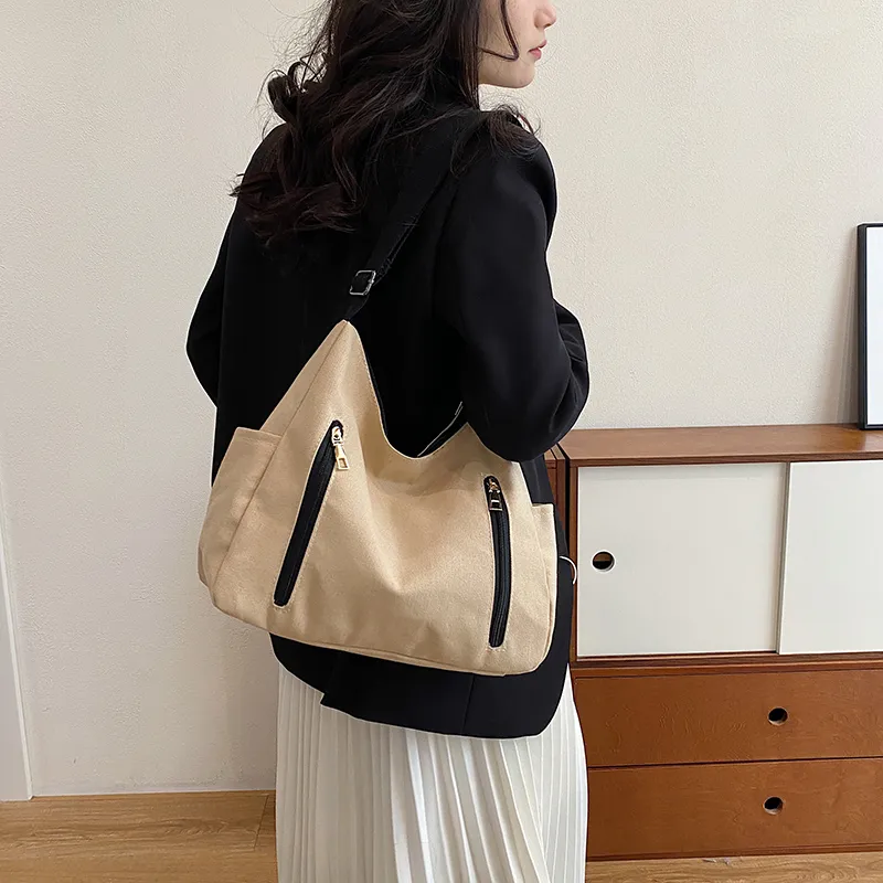 Parker Bear Canvas Canvas Bag Crossbody Bag Regular Unisex White/Khaki/Black/Red-16