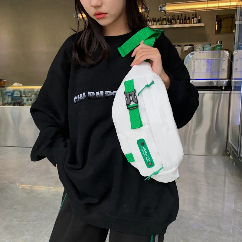 Parker Bear Nylon Fanny Pack Regular Unisex White Green/Black Green/Black Blue/White Blue/Blue-2