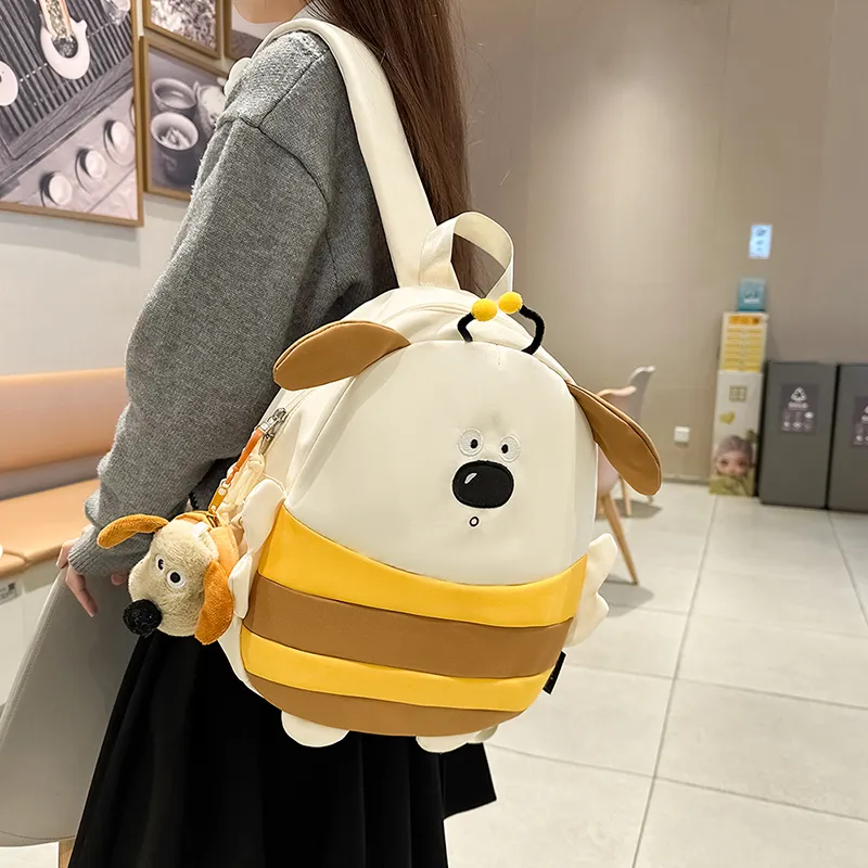 Parker Bear Nylon Backpack Regular Unisex White/Khaki-2
