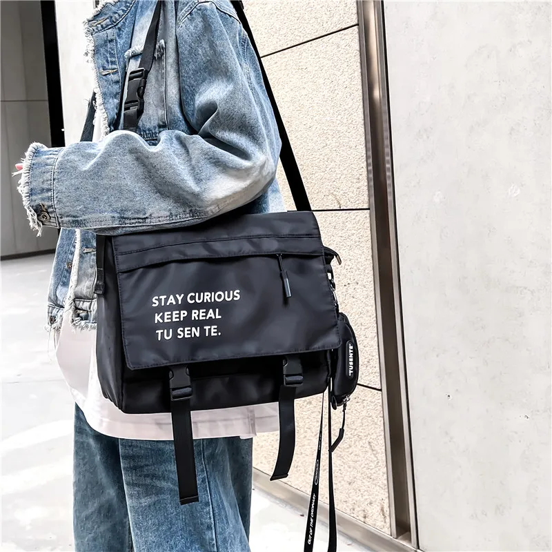 MingLu Oxford Shoulder Bag Crossbody Bag Solid Color Versatile Fashion For College Students All Unisex-8