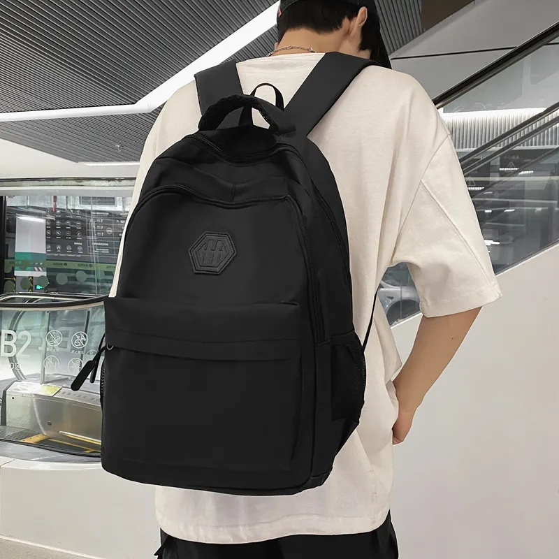 MingLu Nylon Backpack Regular Men's Black/Gray/Red/Blue-1