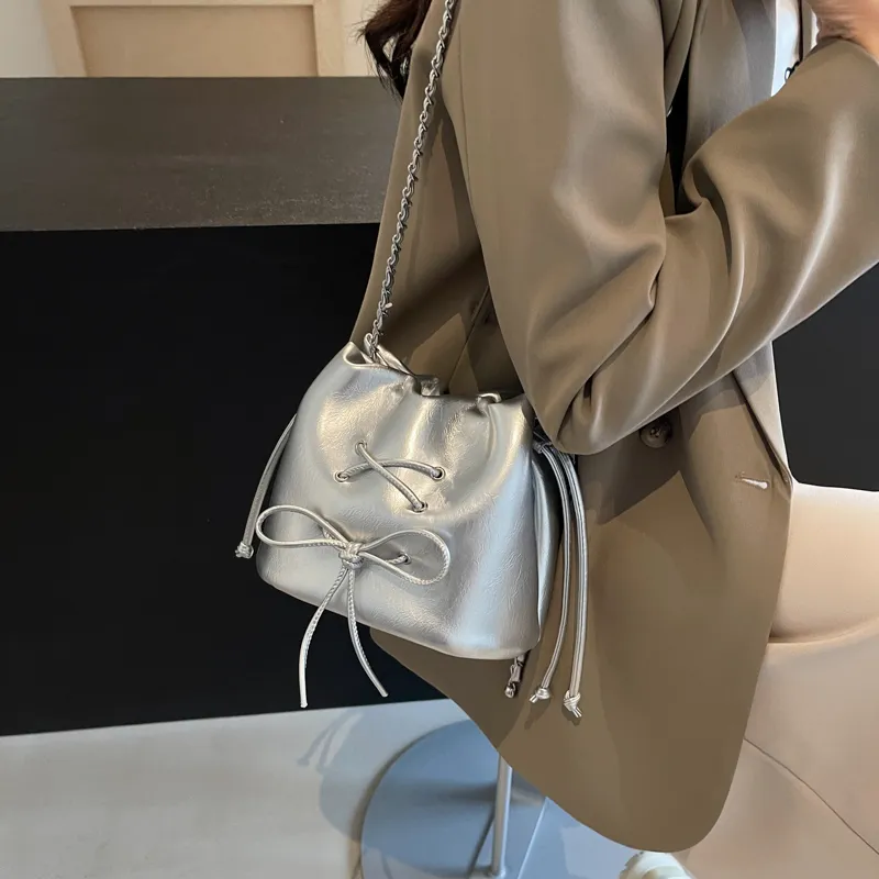 MingLu PU Crossbody Bag Shoulder Bag Women's Black/Ecru/Silver/Red-15