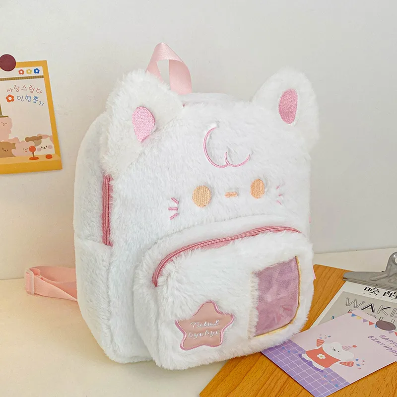 Parker Bear Plush Backpack Regular Women's Pink/Blue-2