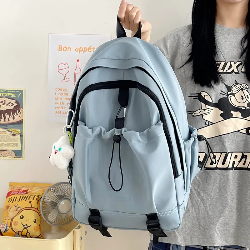 Parker Bear Nylon Backpack Unisex Pink/Blue/Gray/Yellow/Black-5
