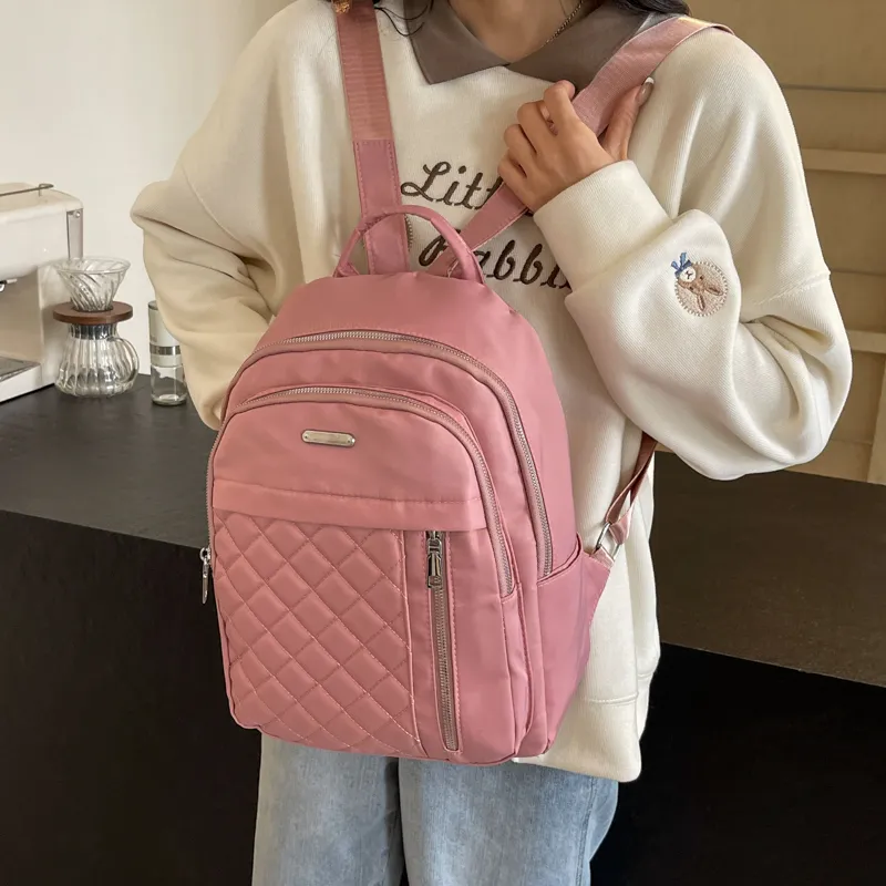 Parker Bear Fabric Backpack Unisex Black/Ecru/Burgundy/Gray/Pink-18