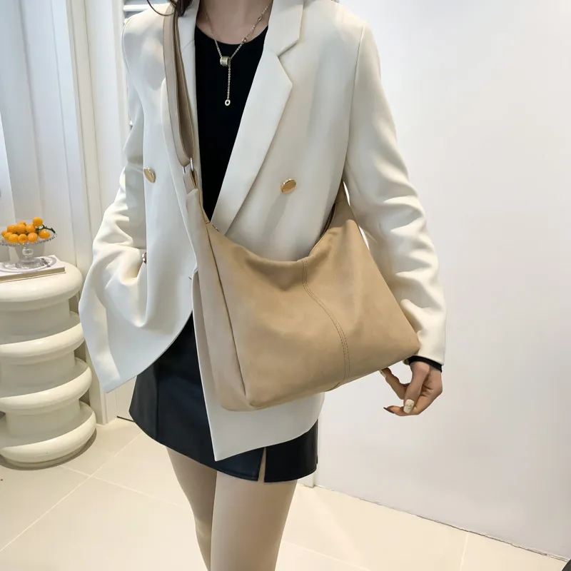 MingLu PU Shoulder Bag Crossbody Bag Regular Unisex White/Khaki/Black/Coffee/Pink-4