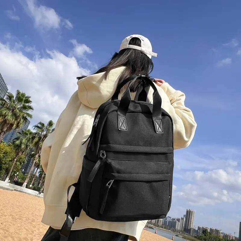 Parker Bear Nylon Backpack Unisex Black/Gray/Ecru/Green-6