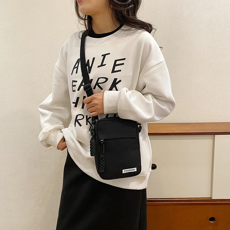 Parker Bear Canvas Canvas Bag Shoulder Bag Crossbody Bag Regular Unisex Black/Blue/Khaki/White-20