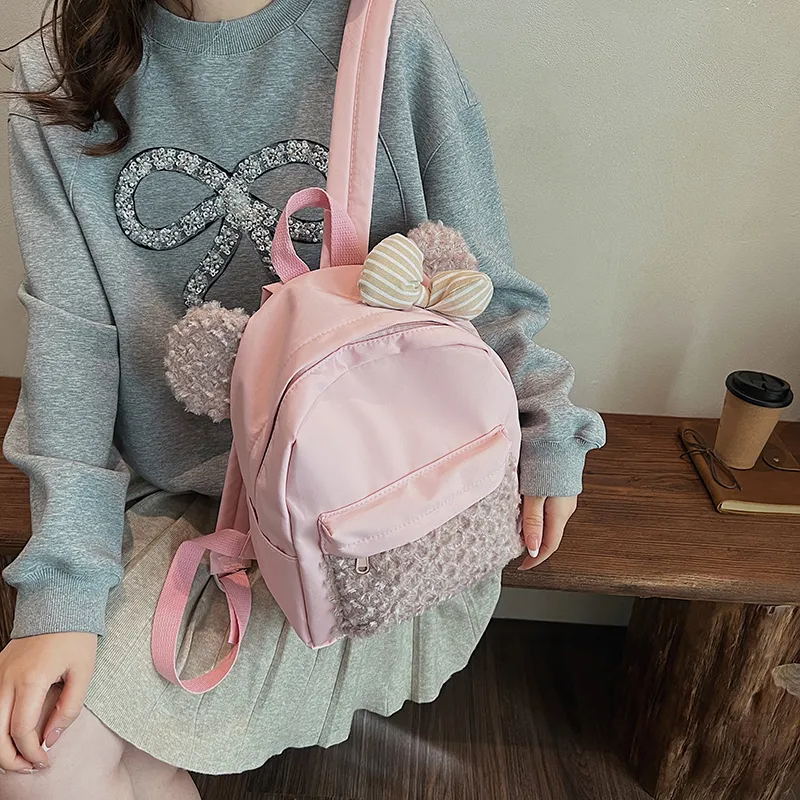 Parker Bear Nylon Backpack Women's Cherry Blossom Pink-4