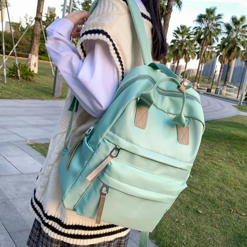 Parker Bear Nylon Backpack Unisex Black/Gray/Ecru/Green-12