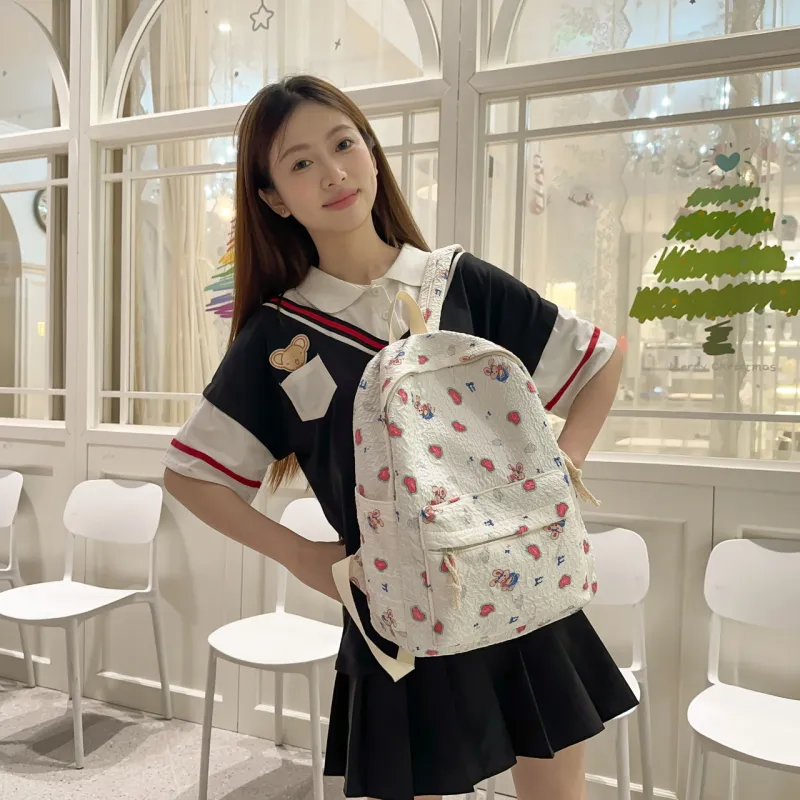 Parker Bear Nylon Backpack Regular Women's Multicolor-16